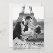 とエレガントのモダン写真の愛と感謝していS サンキューカード (正面)