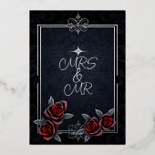 とエレガントクラッシーブラック結婚式招待状 箔招待状 (裏面)