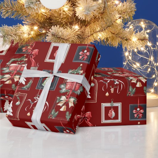 とエレガントクリスマスモダンの装飾 ラッピングペーパー (クリスマス)