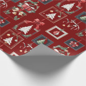 とエレガントクリスマスモダンの装飾 ラッピングペーパー (角)