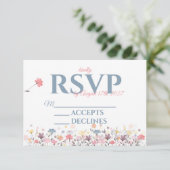 とエレガントシンプルフローラをテーマにした 出欠カード (スタンド正面)