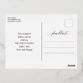 とエレガントシンプル実在ホイル写真メリークリスマス 箔シーズンポストカード (裏面)