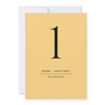 とエレガントシンプル黄色の表の番号