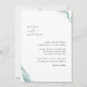とエレガントシンプルSage Green Waterの色結婚の 招待状 (正面)
