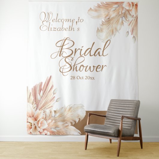 とエレガントトレンディーパンパスグラスlホワイトブラウン タペストリー (インサイチュ)