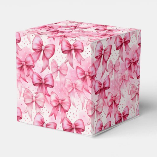 とエレガントピンクお洒落コケット弓リボン フェイバーボックス (裏面サイド)