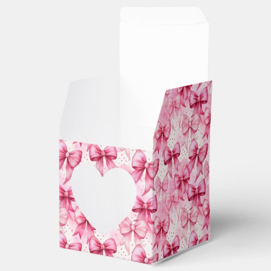 とエレガントピンクお洒落コケット弓リボン フェイバーボックス (オープン)