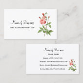 とエレガントピンクフェミニンのローズ・フローラ 名刺 (正面/裏面)