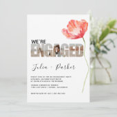 とエレガントポピーモダンレッド婚約パーティ 招待状 (スタンド正面)