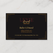 とエレガント上品な美容師紹介 名刺 (裏面)