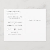 とエレガント写真モダン結婚式の日付を保存 インビテーションポストカード (裏面)
