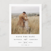 とエレガント写真モダン結婚式の日付を保存 インビテーションポストカード (正面)