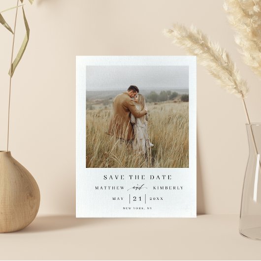 とエレガント写真モダン結婚式の日付を保存 インビテーションポストカード