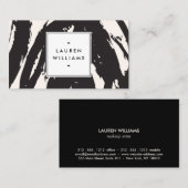 とエレガント抽象芸術の黒いブラシストローク 名刺 (正面/裏面)