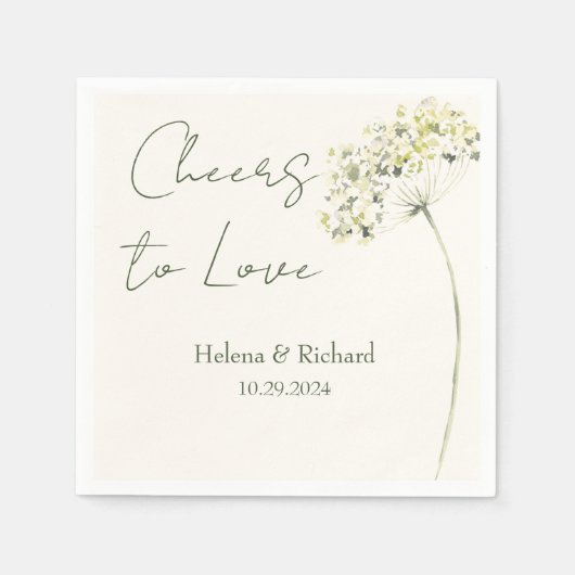 とエレガント緑のフローラの結婚ナプキン スタンダードカクテルナプキン (正面)