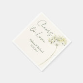 とエレガント緑のフローラの結婚ナプキン スタンダードカクテルナプキン (角)