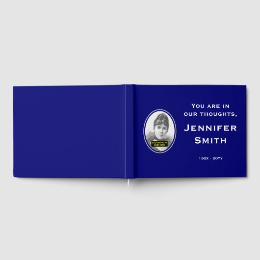 とエレガント質素な葬儀のゲストブック；カスタム写真 ゲストブック (全面)