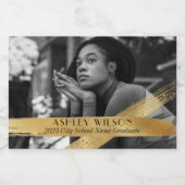 とエレガント金ゴールドミニマル写真 スパークリングワインラベル (シングルラベル)