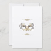 とエレガント金ゴールドモダンマスカレードパーティー誕生日 招待状 (裏面)