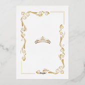 とエレガント金ゴールドモダン写真キンセアニェラ 箔招待状 (裏面)