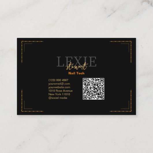 とエレガントClassiy爪、 ネイルテックQRコード 名刺 (裏面)