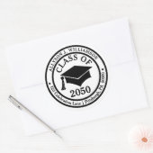 とエレガントClassy Grad Cap Year差出人住所 ラウンドシール (封筒)