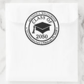 とエレガントClassy Grad Cap Year差出人住所 ラウンドシール (バッグ)