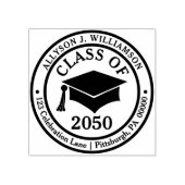 とエレガントClassy Grad Cap Year差出人住所 ラバースタンプ (インプリント)