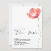 とエレガントPoppy Red結婚の 招待状 (正面)