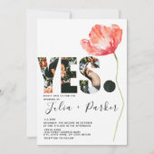 とエレガントPoppy Red結婚の 招待状 (正面)