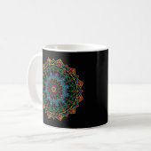 とカッコいいマカラフルダラ花の模様 コーヒーマグカップ (正面左)