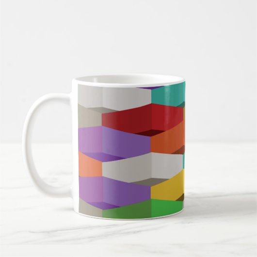 とカッコいい幾何カラフル図形 コーヒーマグカップ (左)