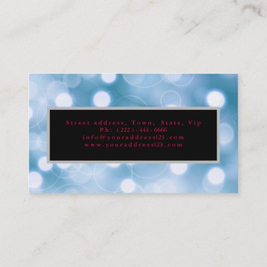 とカッコいい黒ユニーク紙吹雪・ビジネス・カード 名刺 (裏面)