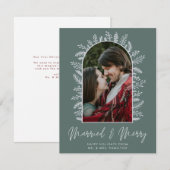 とカップル結婚したフォトグメリーリーンクリスマス シーズンカード (正面/裏面)