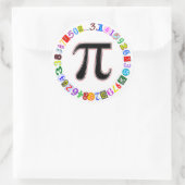 とカラフルおもしろい円周率の計算 ラウンドシール (バッグ)