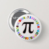 とカラフルおもしろい円周率の計算 缶バッジ (正面&裏面)