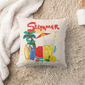 とカラフルおもしろい夏の活動 クッション (ブランケット)