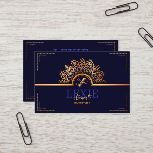 とクエレガントラス美容師ロイヤリティ 名刺 (正面/裏面インサイチュ)