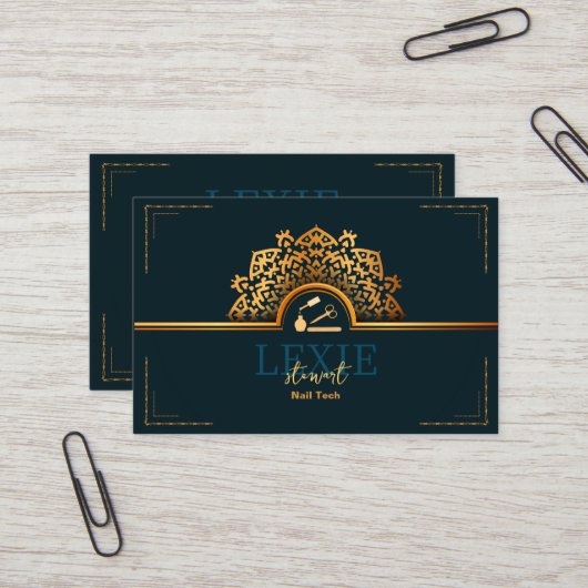 とクラシーエレガント爪、 ネイルテックロイヤリティ 名刺 (正面/裏面インサイチュ)