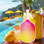 とクールトレンディー熱帯グラデーションピンクと黄色 ピックルボールラケット