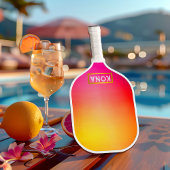 とクールトレンディー熱帯グラデーションピンクと黄色 ピックルボールラケット