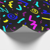 とクールファンキーヴィンテージ80sジオメトインスパイアリ ラッピングペーパー (角)