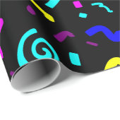 とクールファンキーヴィンテージ80sジオメトインスパイアリ ラッピングペーパー (ロールコーナー)