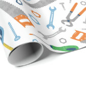 とクール白の可愛いツールのパターン ラッピングペーパー (ロールコーナー)