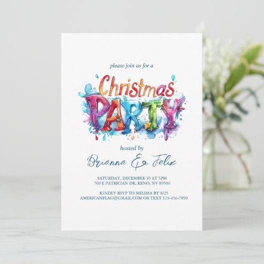 とグモダンラフィエレガントティスタイルクリスマスパーティー 招待状 (スタンド正面)