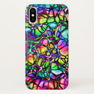 とサイケデリック線カラフル iPhone X ケース
