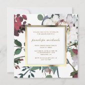 とシックかわいらしフローラ卒業パーティーの写真 招待状 (裏面)