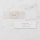 とシックエレガントなシンプル金ゴールドサークルのモチーフ スキニー名刺 (正面/裏面)