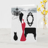 とシックエレガント誕生日カード カード (黄色い花)