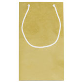 とシックシンプルゴルデンロッドイエローモノグラムと名前 スモールペーパーバッグ (裏面)